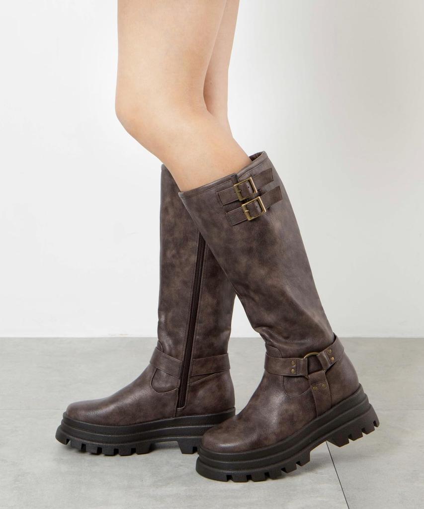 WEGO Платформа Длинная платформа Плюс Корейский стиль Тип D Коричневые Женские Ботинки, Ботинки, Обувь, Размеры, Девичий, Стиль, Удлиняющие ноги, Улучшающие, Подарок, Весна,