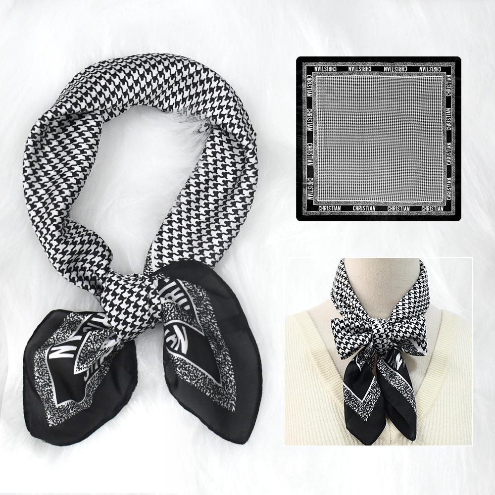 Женский новый модный шелковый шарф с имитацией атмосферы, защитный шарф для шеи, весна, лето, осень, квадратный шарф