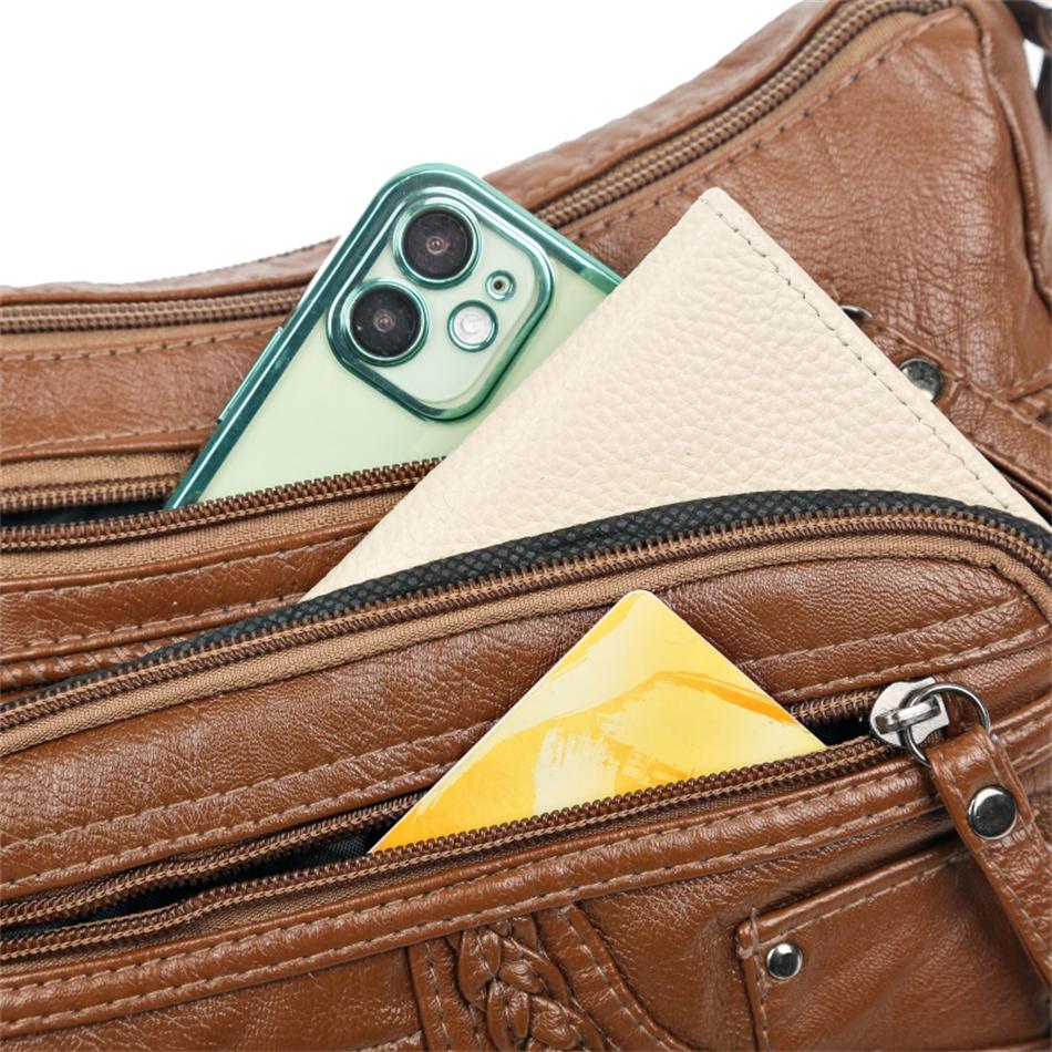 Винтажные роскошные кошельки и сумки из искусственной кожи 2024, высококачественные женские сумки, дизайнерские женские сумки через плечо с несколькими карманами