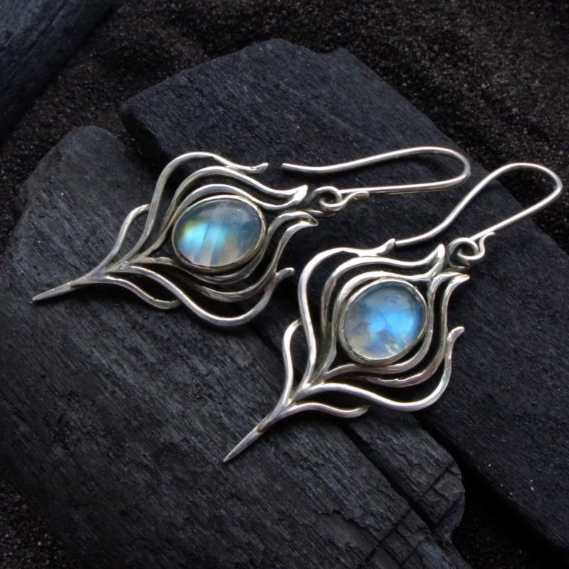 1 пара простых антикварных серег-подвесок с резьбой ручной работы из искусственного лунного камня, женские серьги-крючки в богемном стиле