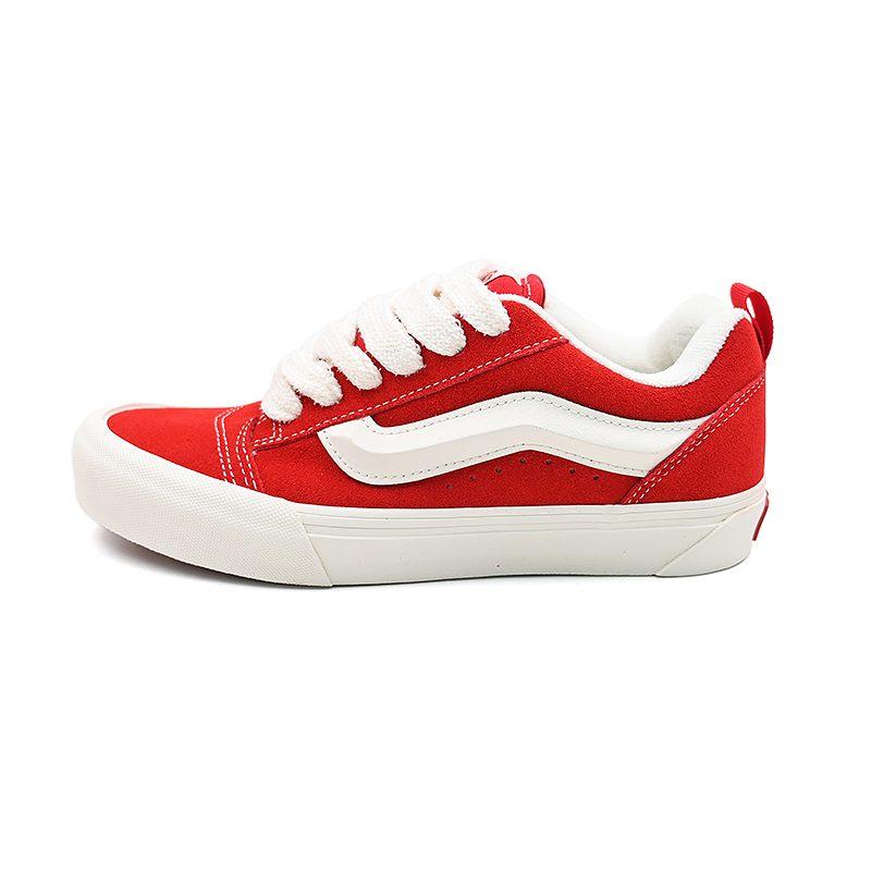 Vans Knu Skool Текстиль, Разделенная Коровья Кожа Устойчивая к Истиранию Низкие Кеды для Скейтборда Унисекс Красный VN000D75BOP