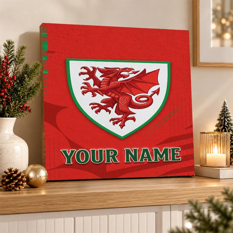 Wales Rugby Custom Name Text 5D Diamond Painting Kit DIY Full Drill Diamond Art Decoration