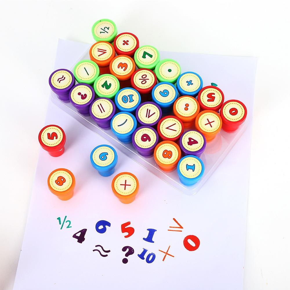 10/12/26Pcs Cartoon Children's Self-stamp Set for Children Treasure Box Prize Birthday Party Gift