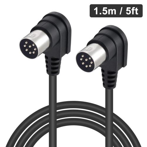 Poyiccot DIN 8-Pin Connector Cable, Right Angle DIN 8-Pin Male to Male Speaker Cable, MIDI Cable DIN 8-Pin Connector S-Terminal DIN Connector, Compati