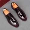 Модный дизайнер Мода Новые мужские глянцевые оксфорды из лакированной кожи на шнуровке Мужские повседневные туфли-лодочки для выпускного вечера, свадьбы, обувь для свадебного платья
