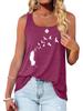 Женская модная майка без рукавов с принтом, летняя повседневная футболка с круглым вырезом, пуловер, свободная женская майка с круглым вырезом