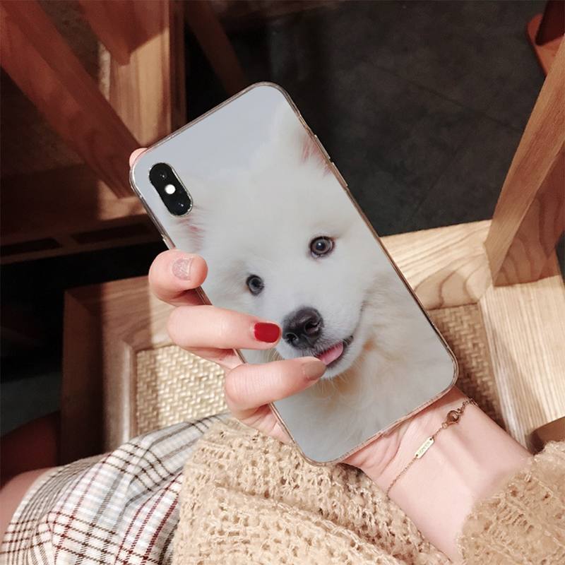 Милый Самоед Собака Чехол для Телефона Для iPhone 8 7 6 6S Plus X SE 2020 XR XS 14 11 12 13 Mini Pro Max Мобильный Чехол