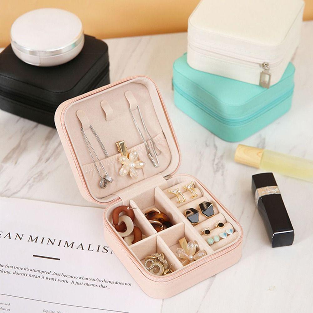 PU Leather Jewelry Box Mini Size Portable Jewelry Box Portable Jewelry Storage Box Home Use