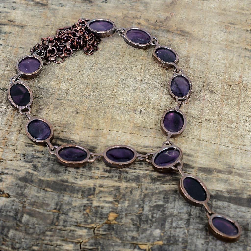 Star amethyst necklace electroformed copper necklace adjustable chain necklace dainty copper jewelry handmade gemstone necklace gift for mom