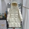 European autumn and winter new loose down jacket women's medium and long white duck down fashion thickened coat tide