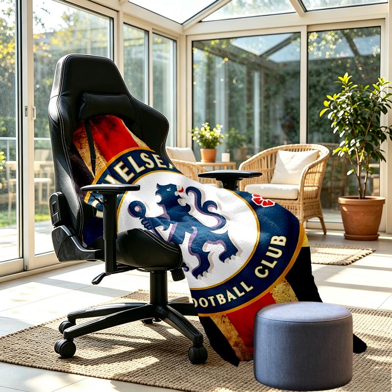 Плед Chelsea F.C. - Мягкий и Удобный, для Спальни, Путешествий, Дивана, Домашнего Декора - Подарок на День Рождения, Рождество для Друга