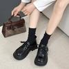 Кожаные женские весенние новые универсальные модные туфли на платформе в британском стиле, в стиле колледжа, на толстом каблуке, в британском стиле, одинарные туфли