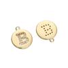Copper Zirconium Inlaid Circular 26 Letter Pendant For DIY Jewelry Making Craft Accessories