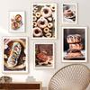 Chocolate Pizza Coffee Dessert Wall Art Canvas Painting Nordic Posters And Prints Wall Pictures For Restaurant Hotel Shop Decor