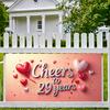 Wedding Anniversary Decoration Cheers to 29 Years Banner Background Heart Backdrop Party Decors Valentine's Day Event Supplies