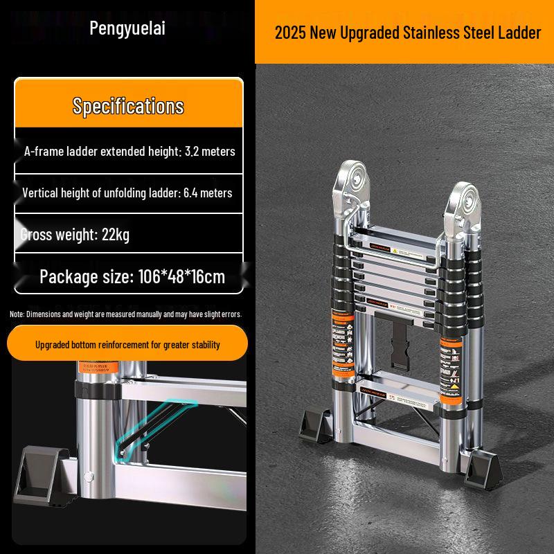 Multi-Functional Portable Telescopic Bamboo Ladder: Household Folding Loft, Step, Engineering, and Lifting Uses