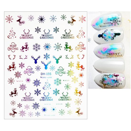 Nail Sticker Christmas Patterns 3D Effects DIY Snowflakes Christmas Nail Art Foils