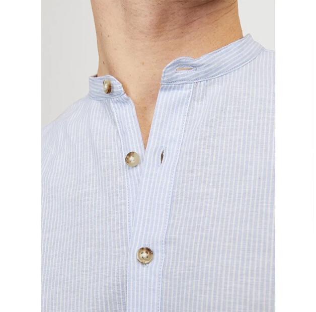 Jack & Jones Summer Half Placket Linen Long Sleeve Shirt