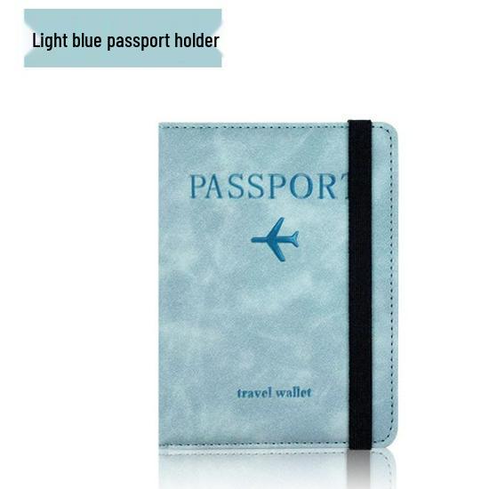 PU Leather RFID Passport Wallet Set with Strap, Card Holders, Ticket Sleeve, and SIM Slot