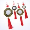 Chinese Feng Shui Yin Yang Bagua Mirror with Red Tassel Zodiac Carvings Housewarming Gift for Good Fortune Luck