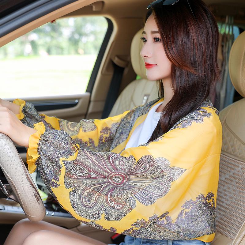 Женский шифоновый плащ с защитой от ультрафиолета - легкая шаль для летних поездок на велосипеде и вождения