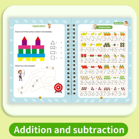 4 шт. Тетрадь для упражнений по письму, Практическая тетрадь, Набор рабочих тетрадей для отработки почерка с буквами, цифрами, английский язык, Прописи с углублениями, Рабочая тетрадь для учебной деятельности