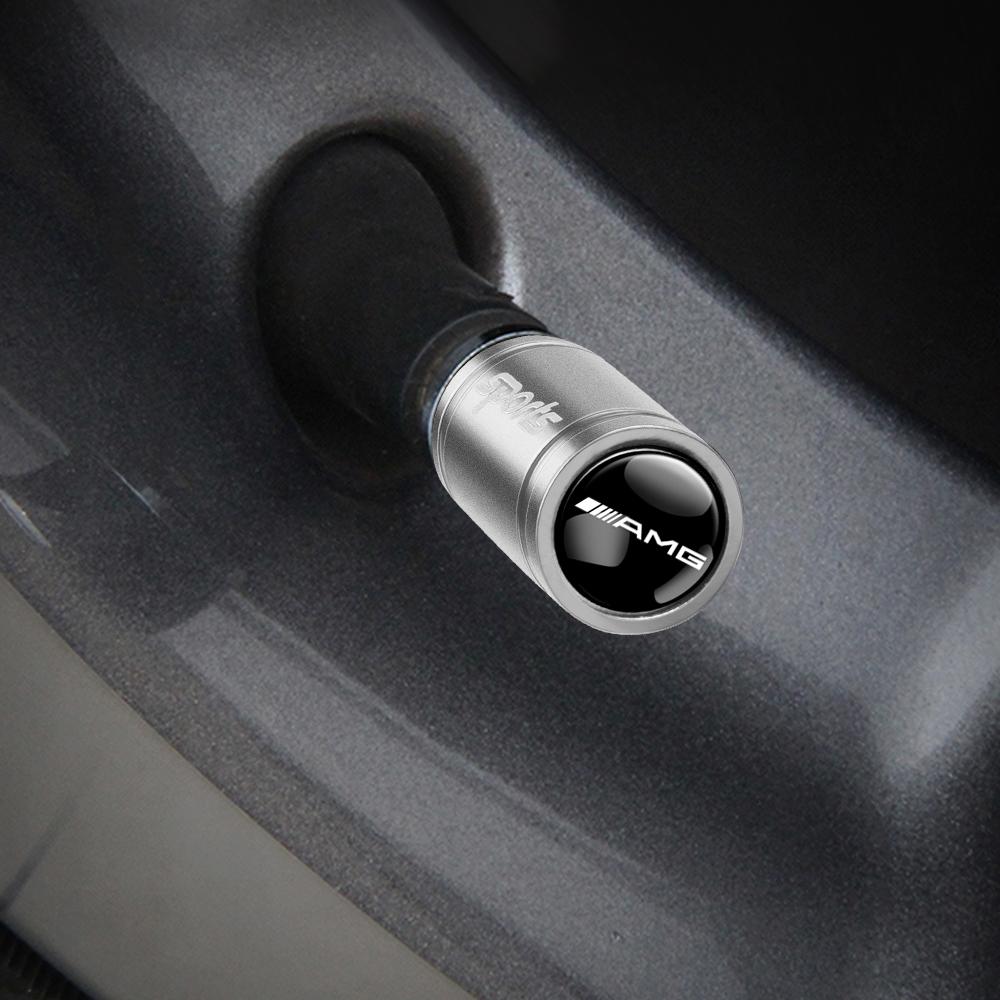 4pcs/SET Car Wheel Tire Valve Caps Stem Case Covers Accessories For Mercedes Benz A B C E M R G S Class Exclusive AMG W108 W124