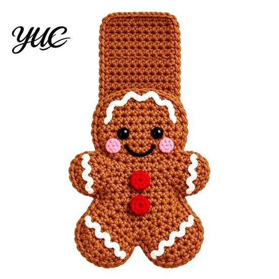 Tableware Storage Bag Christmas Crochet Cutlery Holder, Santa Snowman Reindeer Tree Flower Knife Dining Table Accessories Fork Spoon Sleeve