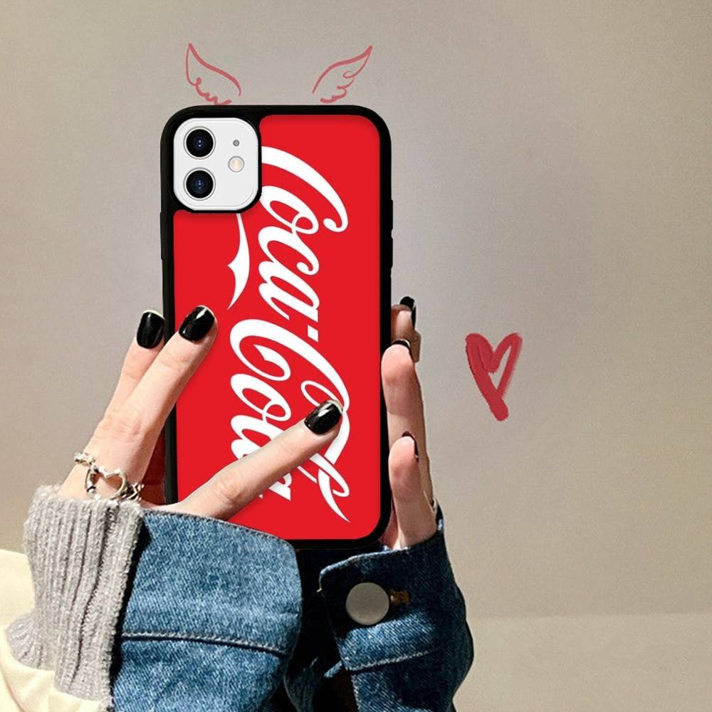 Бренд C-Coca Логотип C-Cola Чехол для телефона для Iphone 11 12 13 14 15 Pro Max 17 16 Plus Жесткий PC+TPU Задняя крышка