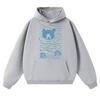 Hot Funny Minimalist Linocut Bear Graphic Print Hoodie Unisex Harajuku Hip Hop Streetwear Oversized Vintage Printed Sweatshirt