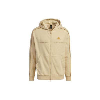 adidas Свободная толстовка с капюшоном на молнии с принтом букв, с длинным рукавом, унисекс, толстовки цвета хаки IA9438