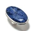 Содалит Драгоценный камень 925 Стерлинговое серебро Подарок Ювелирное изделие Кольцо Размер 10