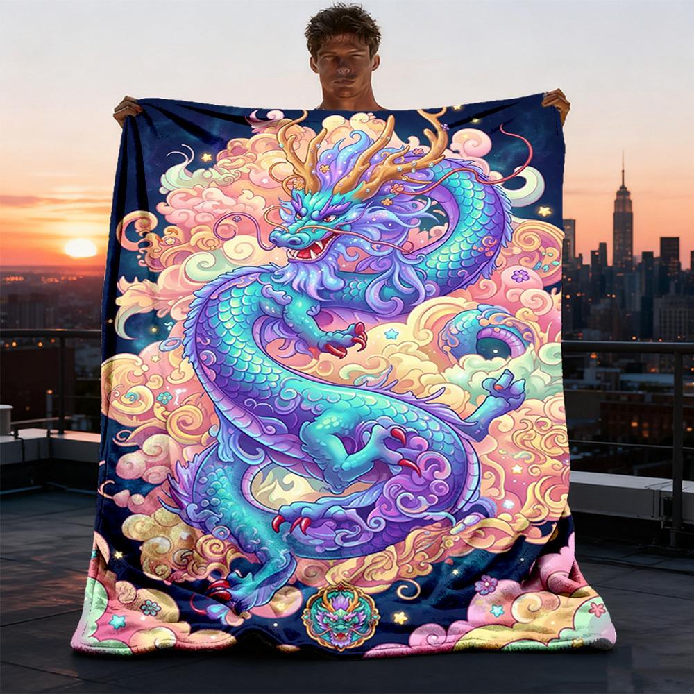 1pc Dragon FantasyOutdoor Blanket, Soft And Comfortable Blanket, Casual Warm Outdoor Blanket, Good Birthday Gift yy260328082