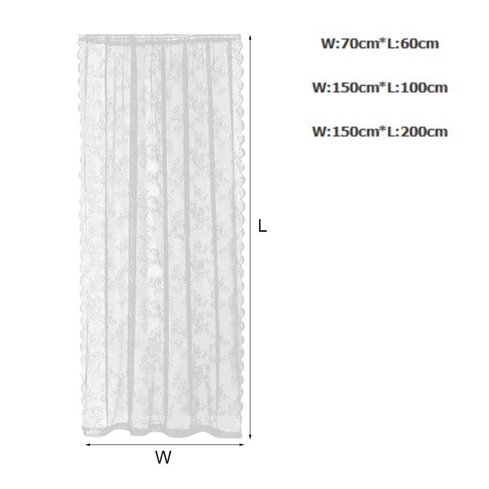 1Pcs Rod Pocket Lace Curtain 150x200cm Window Drape Shades New Sheer Curtain Living Room Decoration