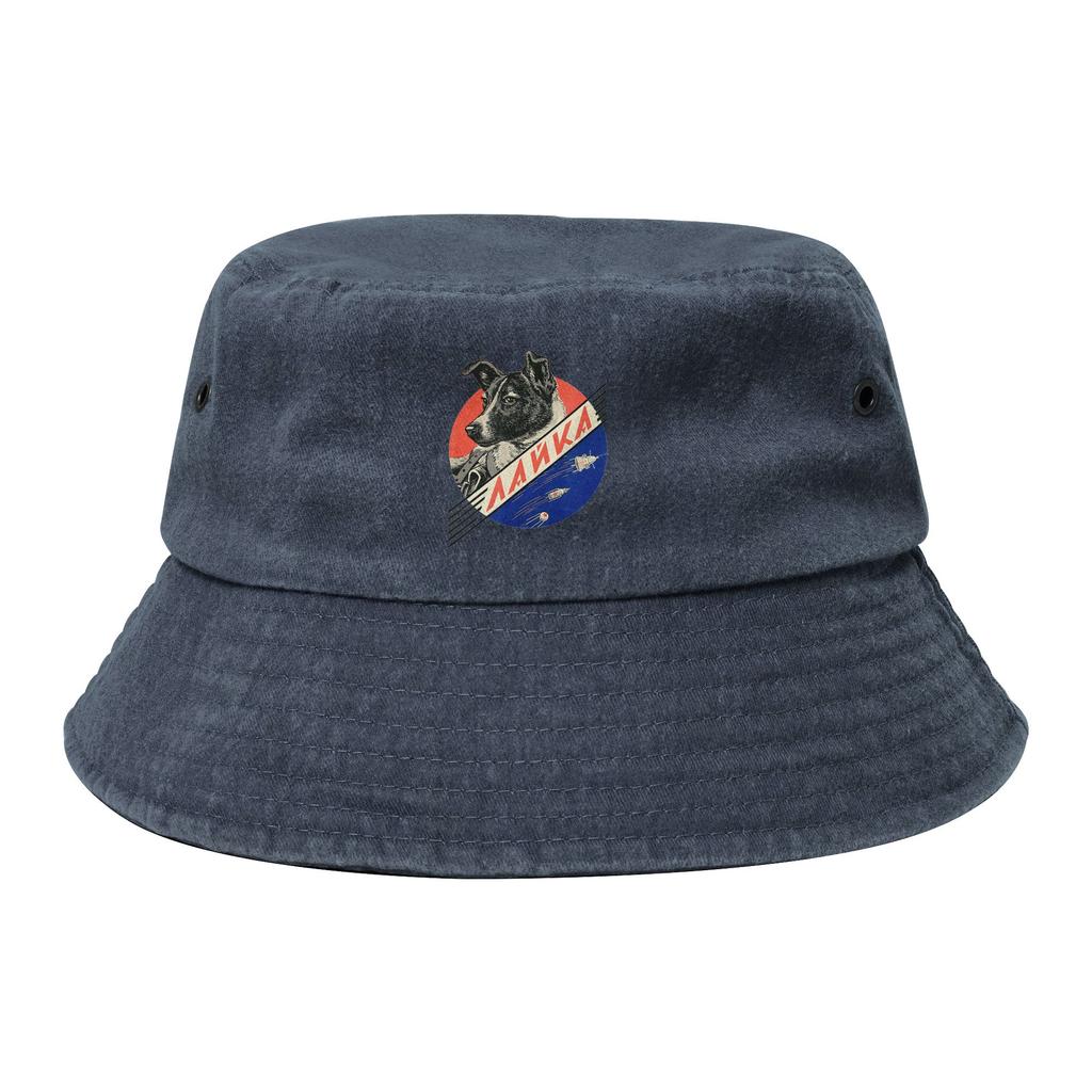 Laika Dog Sputnik Space Dog Space Travel USSR Bucket Hat for Unisex Floppy Hat Style for Hiking Fishing FisherUnisex Cap Ispoti Cap