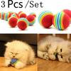 3pcs /Set Colorful Pet Cat Kitten Soft Foam Rainbow Play Balls Funny Activity Toys