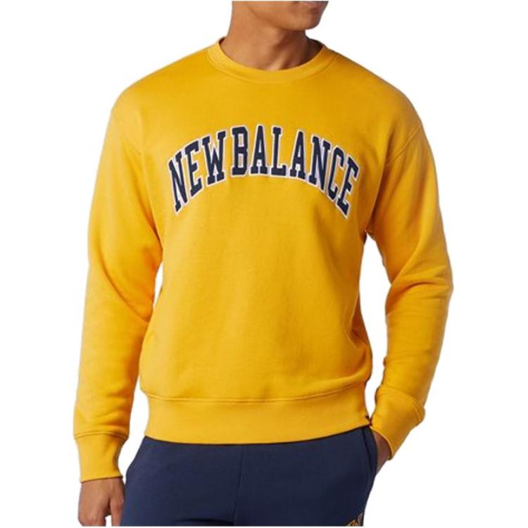 New Balance Толстовки Мужские Желтые Круглый Вырез Умеренный Обычный MT03515-ASE
