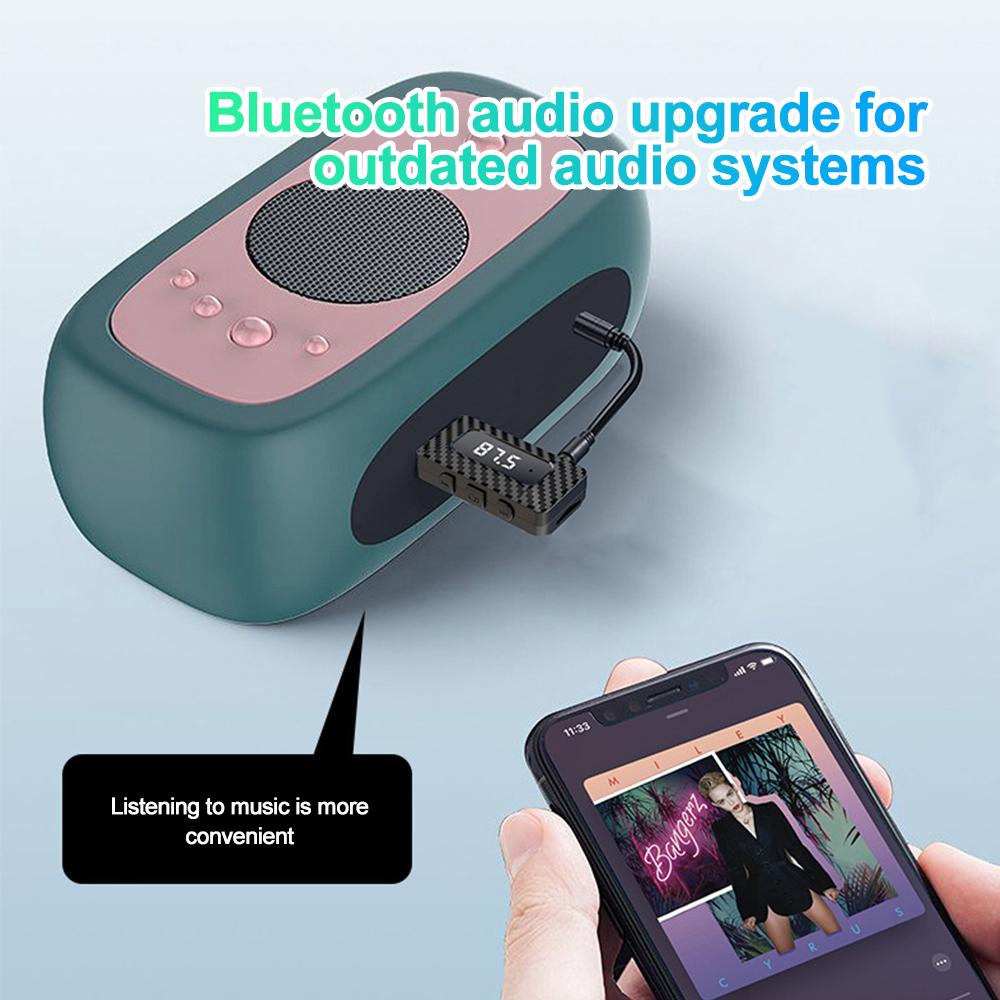 USB Bluetooth 5.3 приемник передатчик поддержка TF карта FM громкая связь 3.5 мм AUX USB Dongle беспроводной аудио адаптер для ПК автомобиль