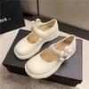 New British Single Shoe Waterproof Low Cut Retro Footwear with Soft Soles, Floral and Stylish Mary Jane Women's Shoes