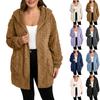 Women's Winter Clothing Women Hooded Cardigan Fuzzy Jacket Winter Open Front Fleece Coat Outwear