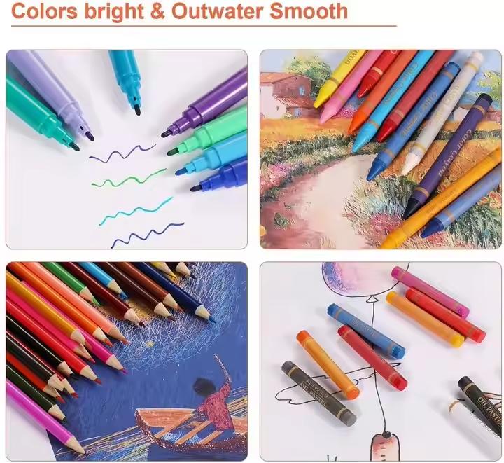 Hot Sale 150 Pcs School Kids Drawing Stationery Set Art Sets for Painting