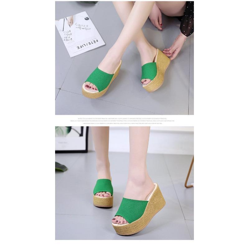 Летние женские маффины на платформе с танкеткой, с открытым носком, удобные дышащие шлепанцы, пляжные сандалии