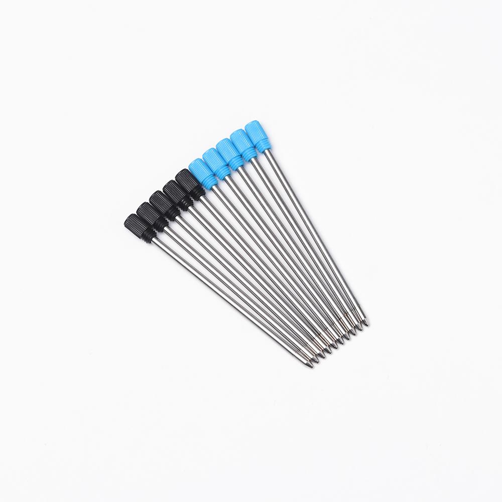 0.5mm School Writing Supplies Office Metal Ballpoint Pen Refills Medium Nib Core Blue/Black Ink