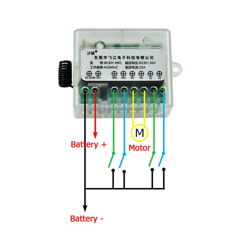 DC Motor Remote Control Linear Actuator Controller CW And CCW 433MHz 50m MAX Current 2.5A