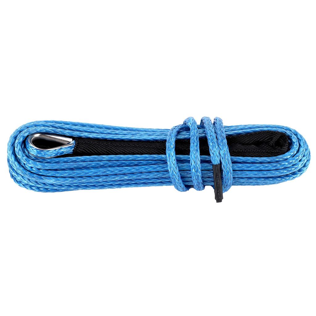 Winch Rope 15m Cable 7700lbs Nylon Trailer Recovery Towing Strap for SUV ATV UTV TrunkBlue
