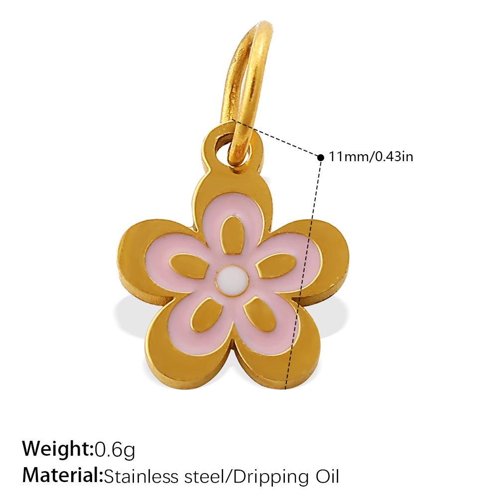 Creative Dripping Oil Colorful Three-Dimensional Diy Pendant Stainless Steel Gold-Plated Small Pendant Pendant Collection