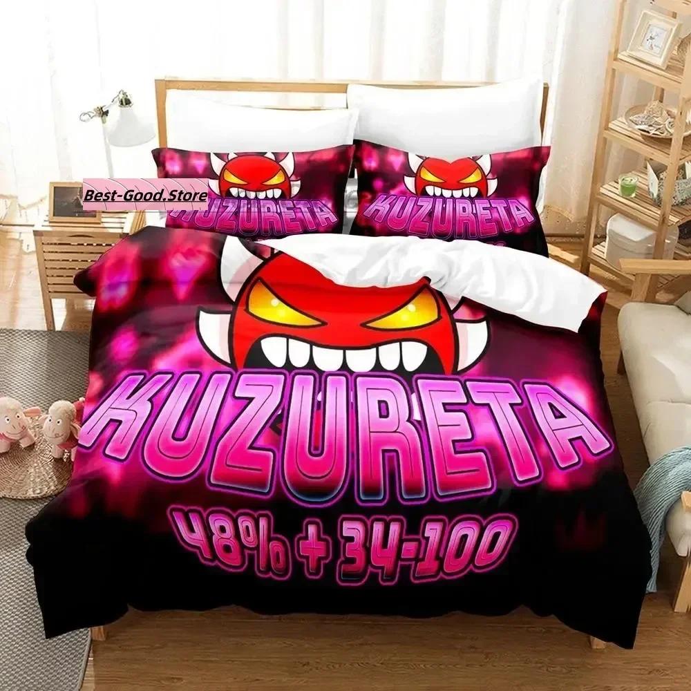 Комплект постельного белья Angry Geometry Dash Single Twin Full Queen King Size Комплект постельного белья Aldult Kid Bedroom Duvetcover Sets 3D Print Kawaii
