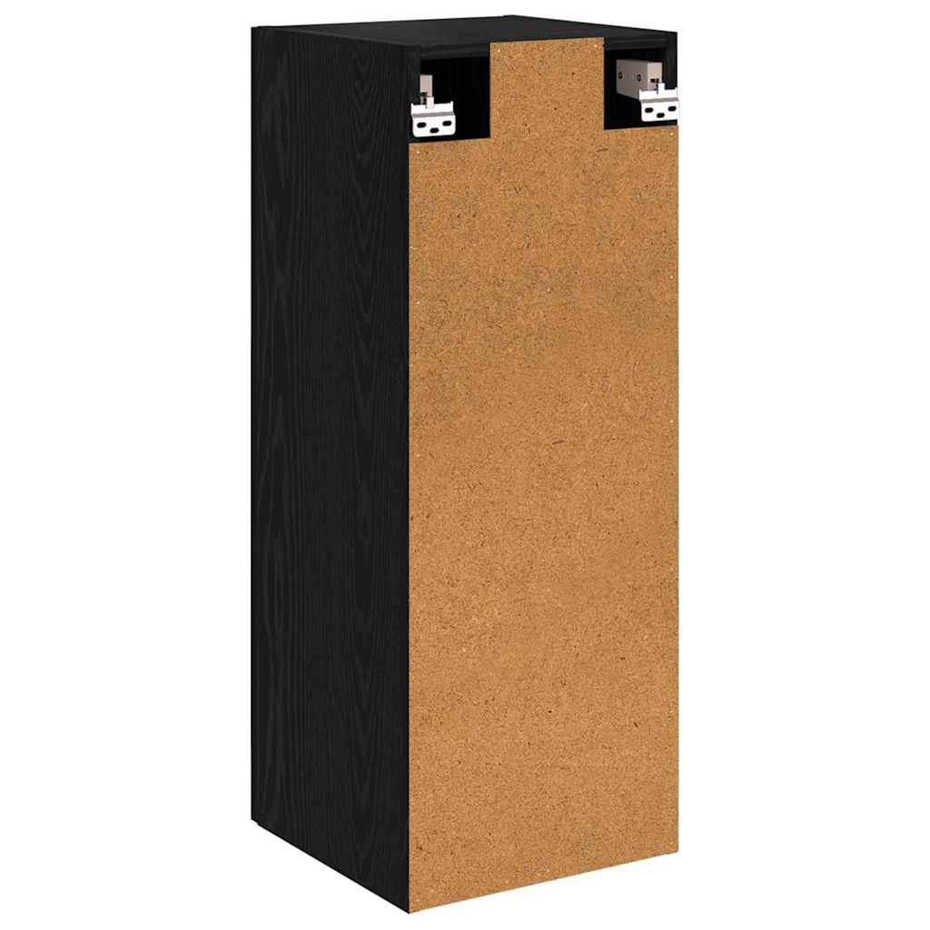 Wall Mounted Cabinet Black Oak Effect 34.5 x 34 x 90 cm