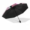 Minnie Mouse Themed Automatic Opening and Closing Umbrella, Brightly Colored 8-rib Portable Umbrella, Suitable for Men and Women, A Perfect Gift for C