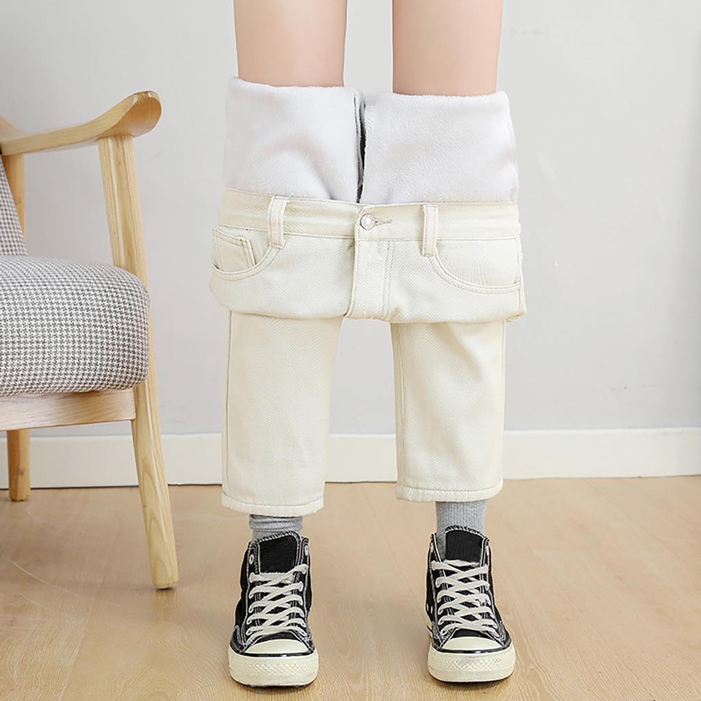 Модные женские плюс бархатные свободные повседневные джинсы с высокой талией, прямые брюки